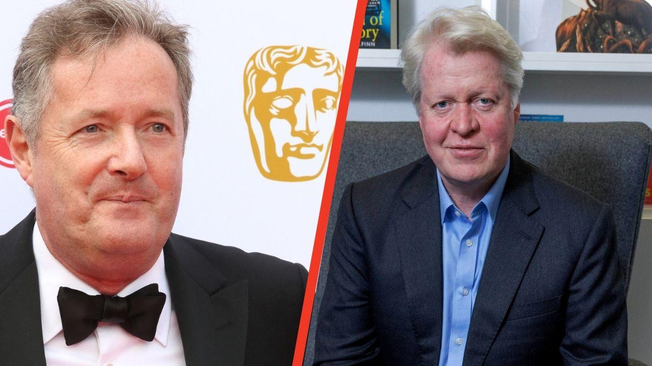 Split photos of Earl Spencer and Piers Morgan