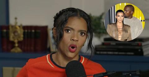 Composite photo of Candace Owens, Kim Kardashian, and Kanye West