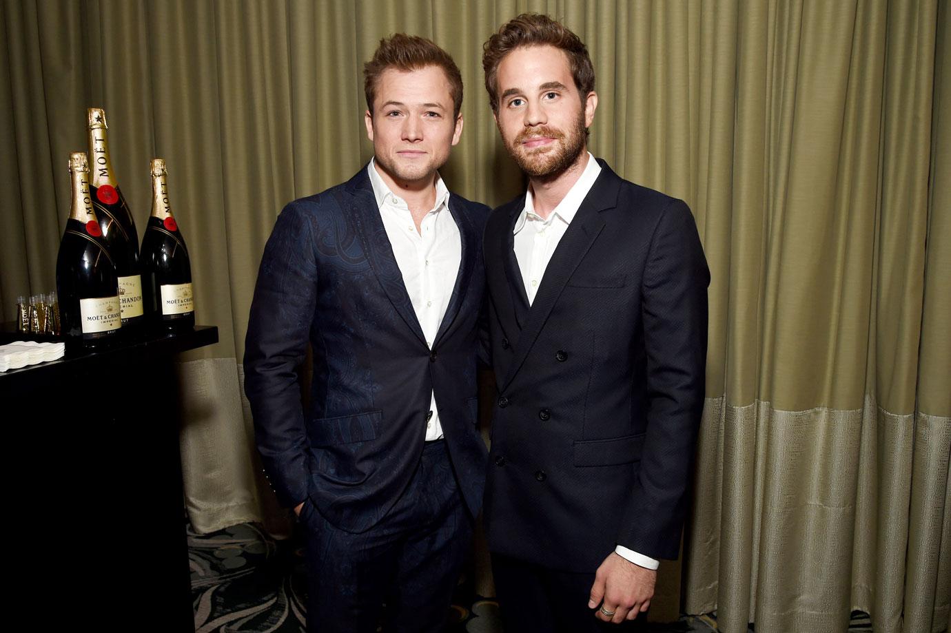 Taron Egerton and Ben Platt at the Hollywood Foreign Press Association's Grants Banquet