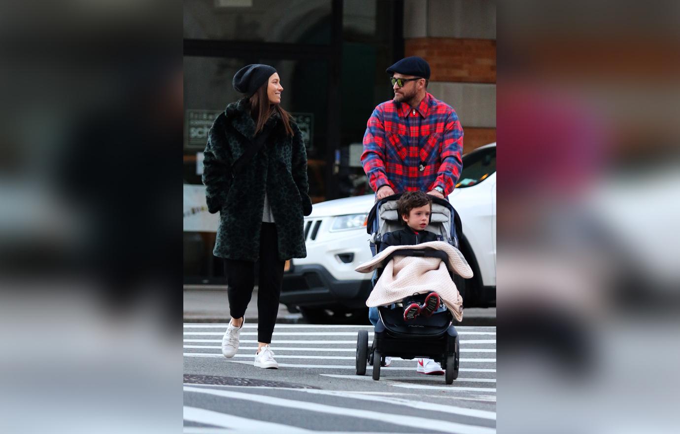 Justin Timberlake and Jessica Biel Take Son For Walk In NYC