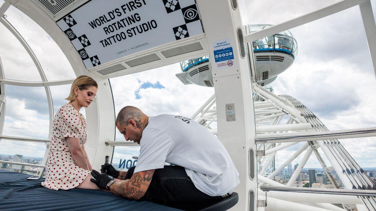 The tattoo was done at a rotating studio on the London Eye.