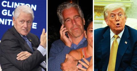 Composite photo of Bill Clinton, Jeffrey Epstein and Donald Trump