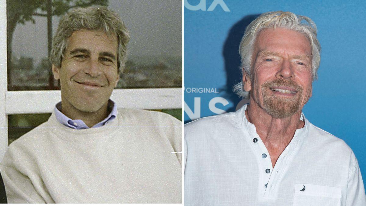 spit image of Jeffrey Epstein and Richard Branson