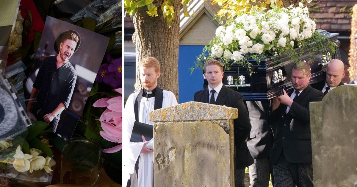 Composite photo of liam payne funeral