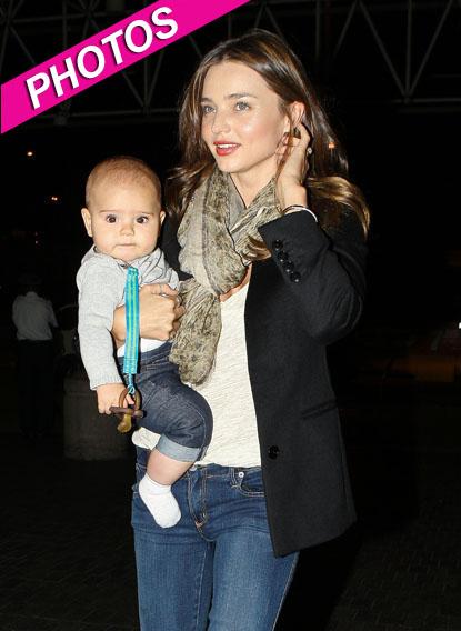 Miranda Kerr and Flynn stop traffic in mother and son brights