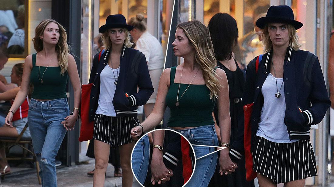 ara Delevingne & Ashley Benson Hold Hands In St Tropez