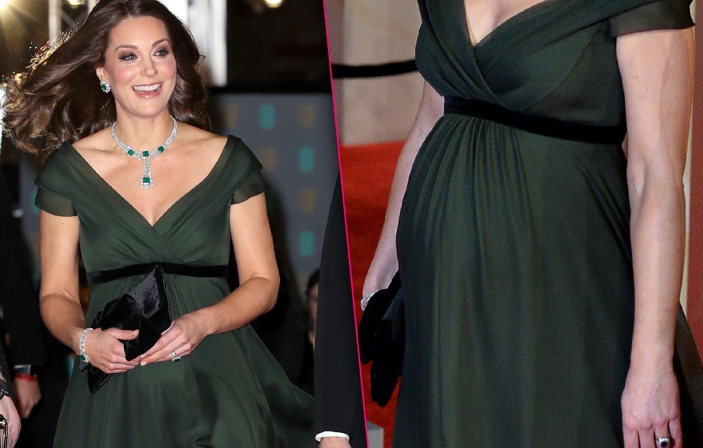 //kate middleton big baby bump at baftas pp