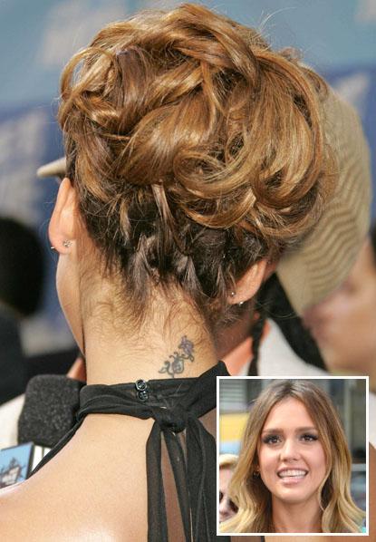 //jessica alba celebrity neck tattoo_ _