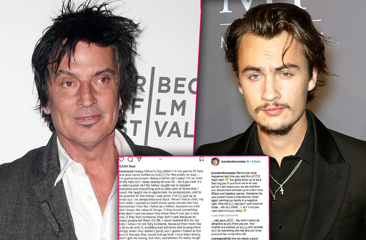 Son Brandon Shares Threatening Post For Tommy Lee On Father's Day