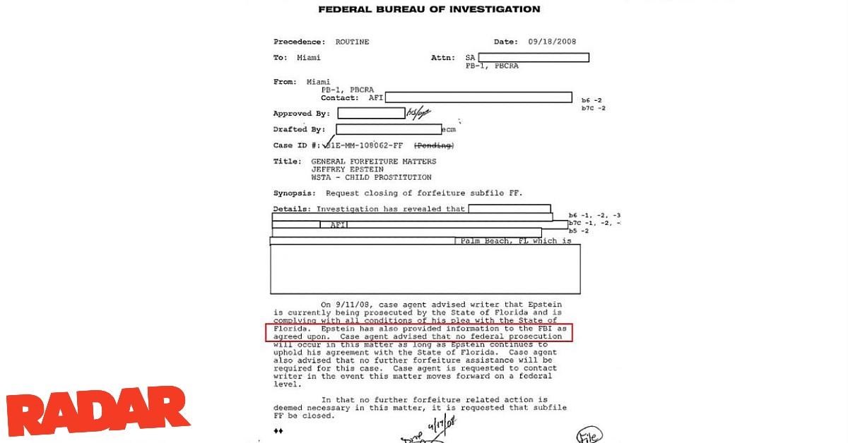 EXCLUSIVE Leaked FBI Document Reveals Jeffrey Epstein's Secret History