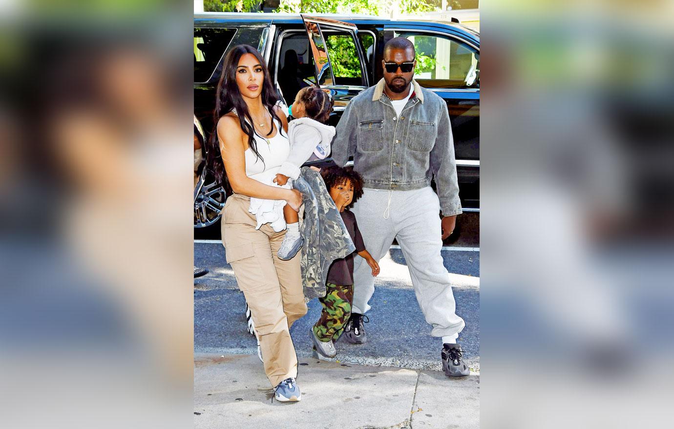 Kanye West, Kim Kardashian & Kids Leave Queens Church Performance