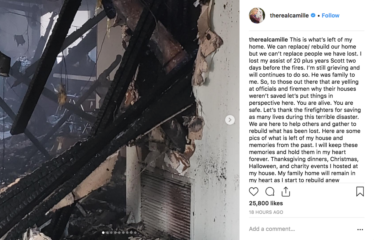 Camille Grammer Shares Photo Of Burned Down Home