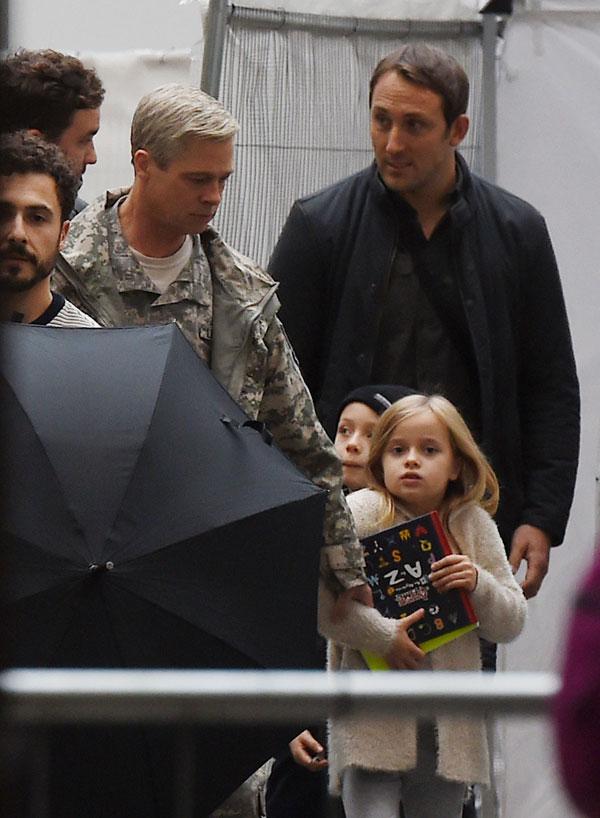 Brad Pitt Grey Hair Photos Set War Machine Movie