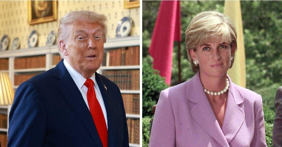 Split photos of Donald Trump and Princess Diana