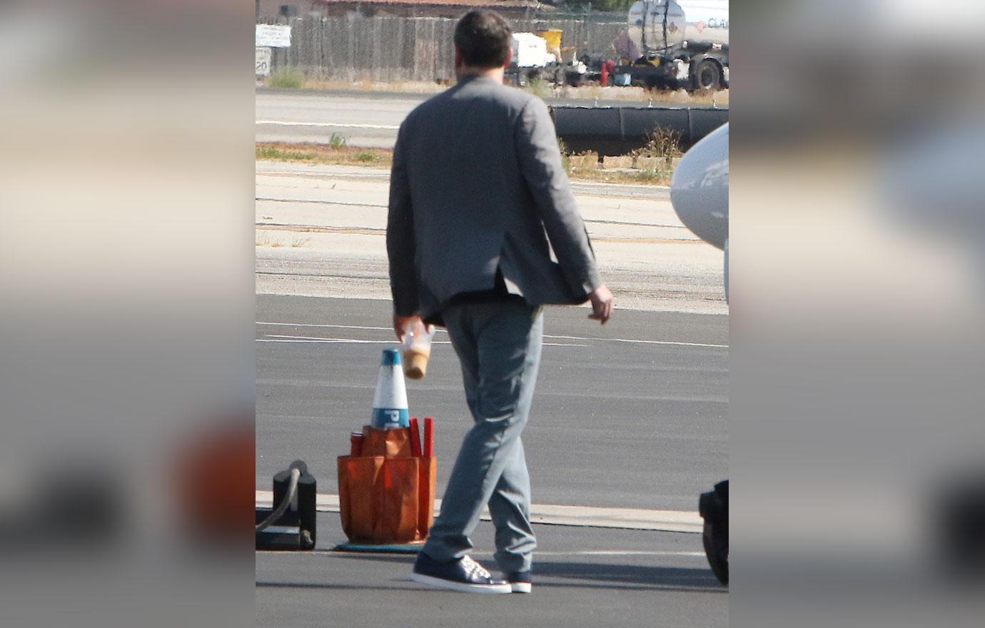 Ben Affleck Looks Like Big Kid Boarding Private Jet