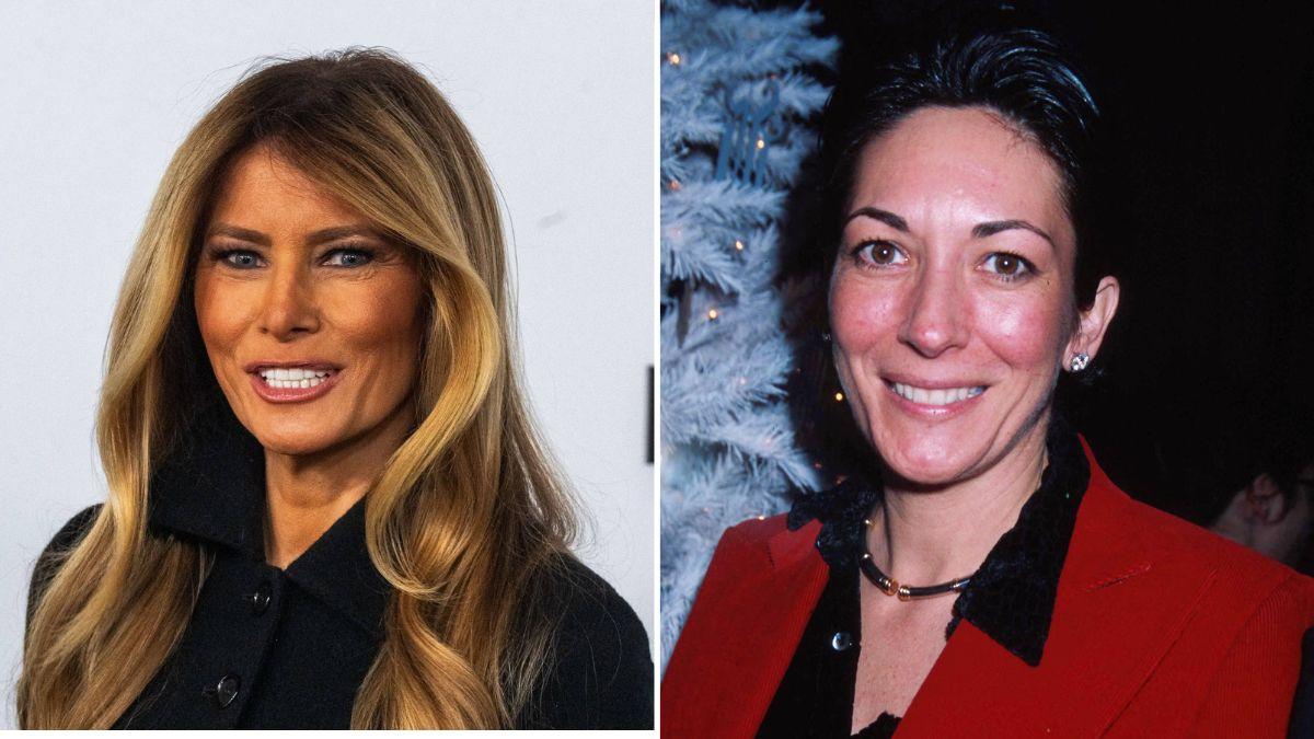 Split image of Melania Trump and Ghislaine Maxwell
