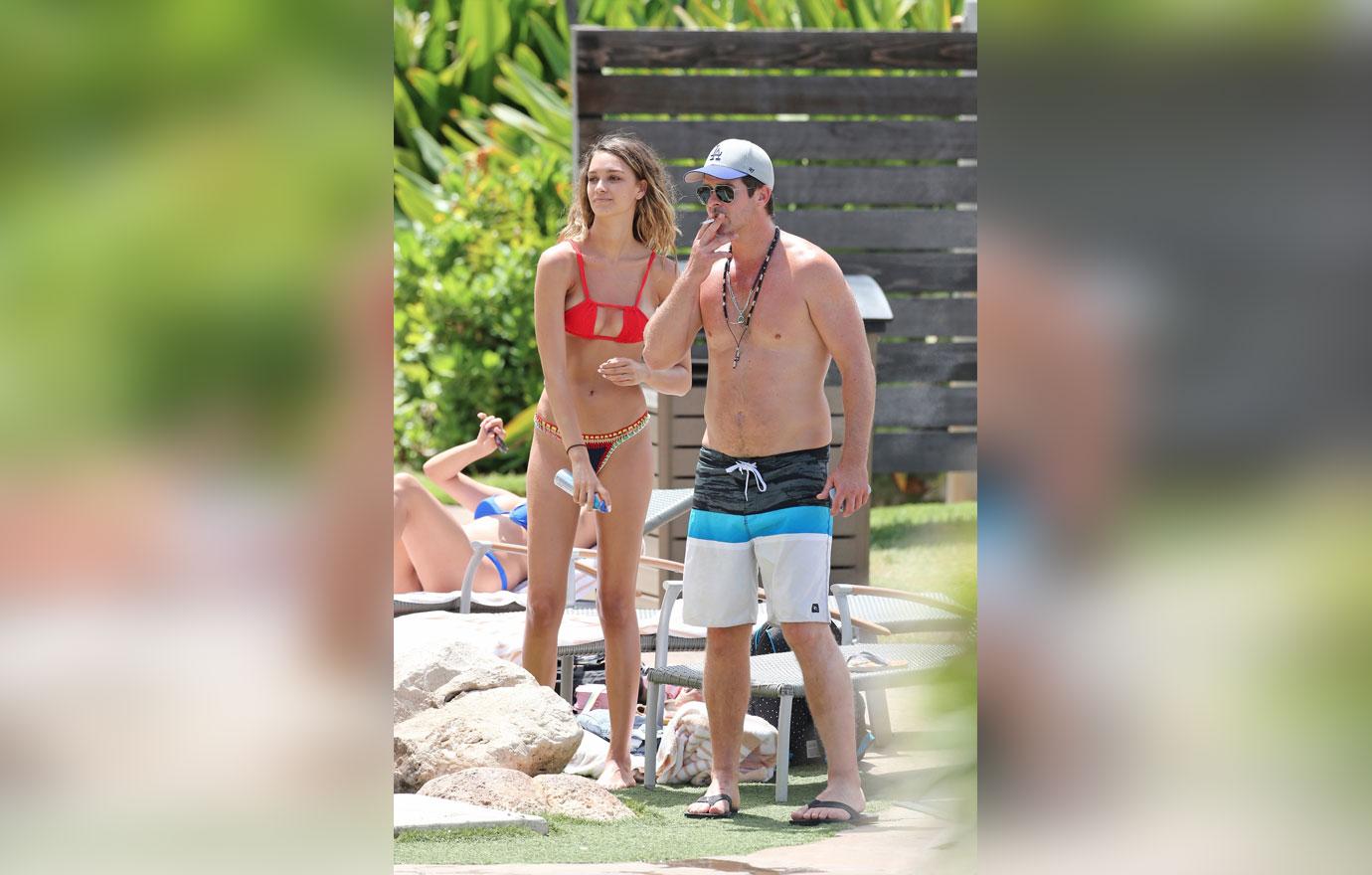 robin thicke girlfriend april love geary baby bump bikini