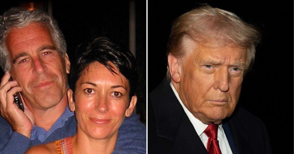 Composite photo of Jeffrey Epstein, Ghislaine Maxwell and Donald Trump