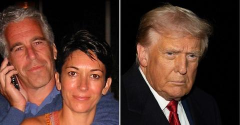 Composite photo of Jeffrey Epstein, Ghislaine Maxwell and Donald Trump