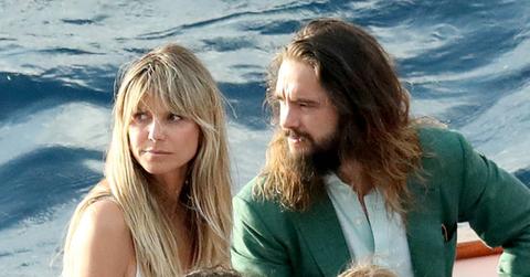 Heidi Klum and Husband Tom Kaulitz Looking Concerned on a Boat Near Water