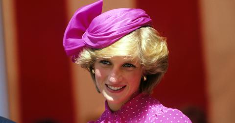Princess Diana Smiling in Pink Dress and Matching Hat