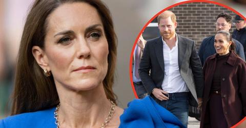 Split photos of Princess Catherince, Prince Harry and Meghan Markle