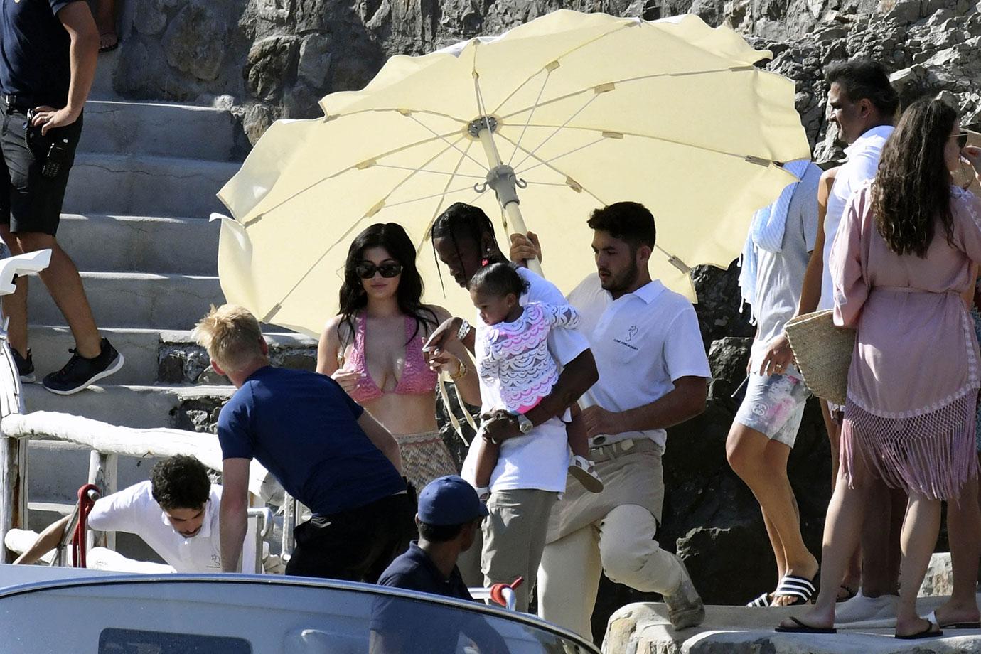 Kylie Shines In Revealing Bikini Top During Family Lunch In Italy