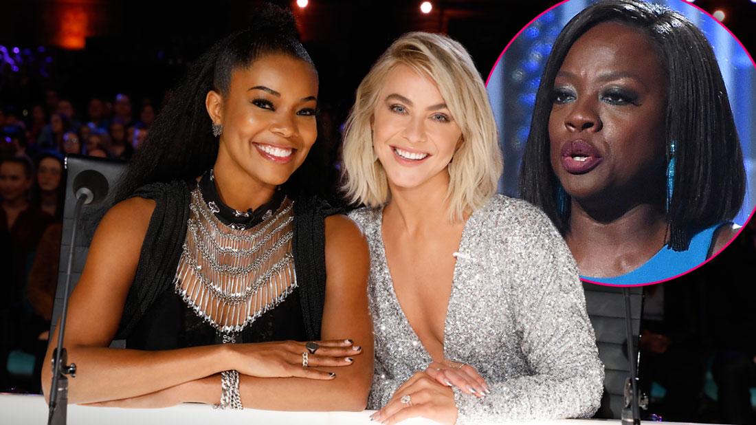 Gabrielle Union and Julianne Hough on the Set Of America's Got Talent, Inset Of Viola Davis