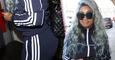 Blac Chyna Sports Blue Hair At LAX Airport