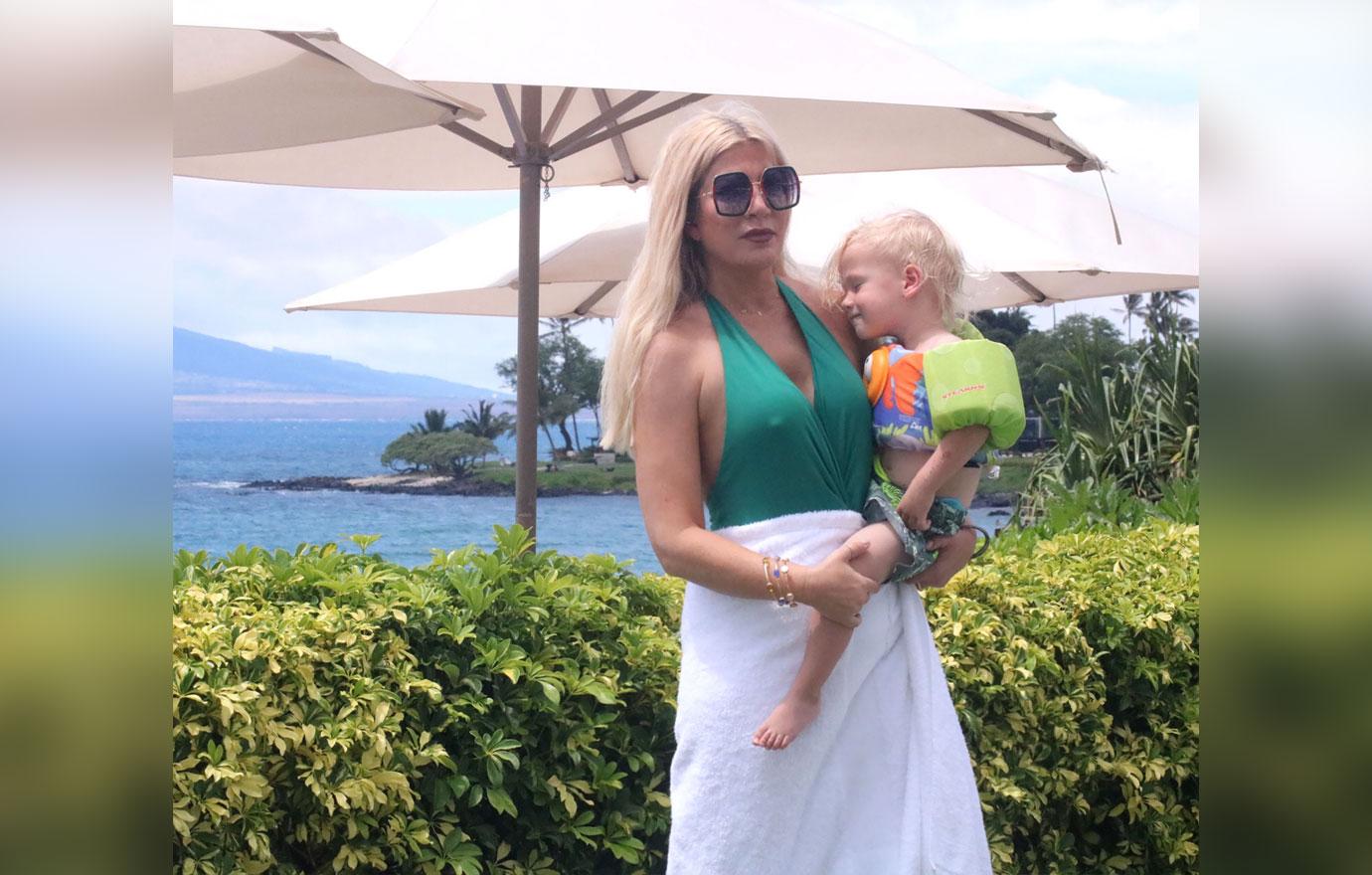 Tori Spelling With Son Beau Amid Financial Problems