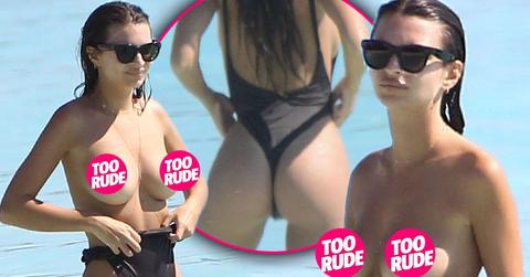 //emily ratajkowski topless breasts boobs nipples bikini mexico