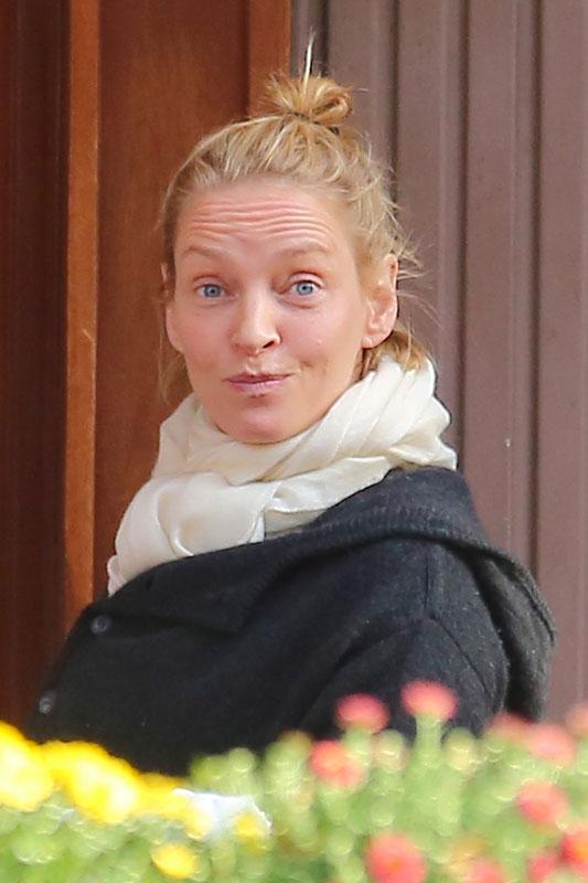 Uma Thurman No Makeup Lunch Date