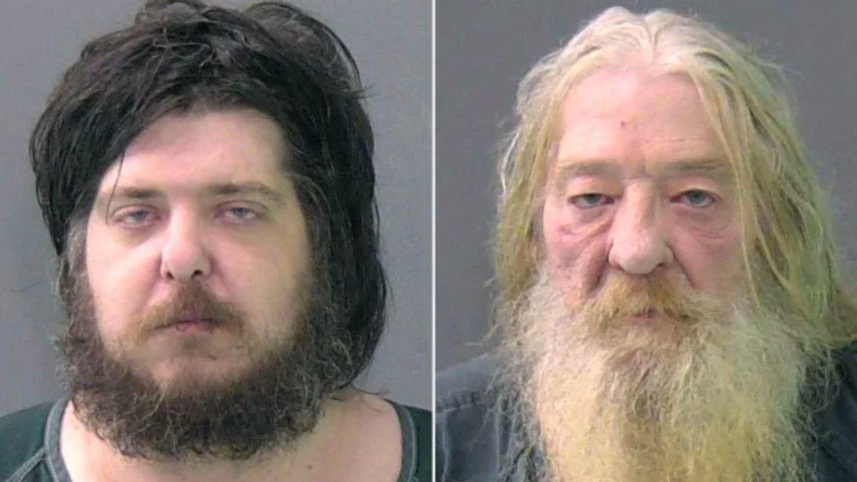 Michael Robbins, 34, and John Robbins, 68, were found in the home with two children living in poor conditions.