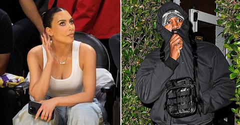 kim kardashian kanye west tense run in soccer photos