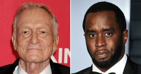 Split photo of Hugh Hefner, Sean 'Diddy' Combs