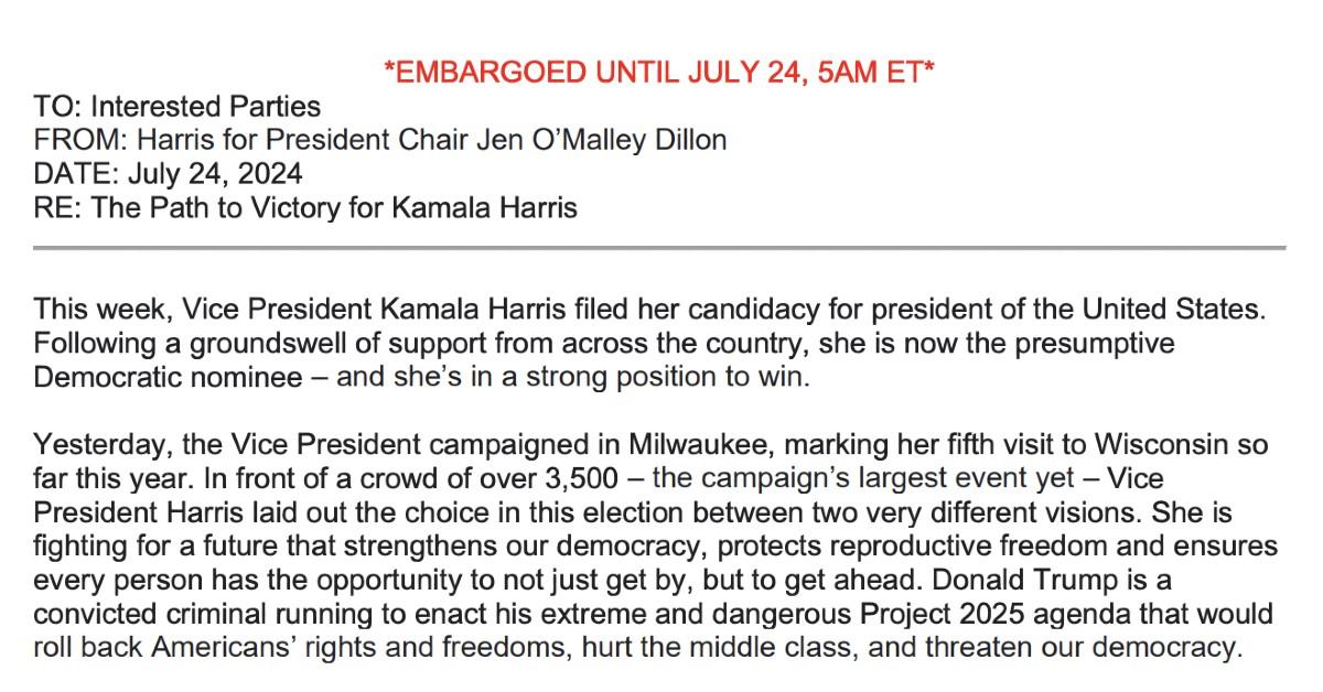 kamala harris path to victory email part