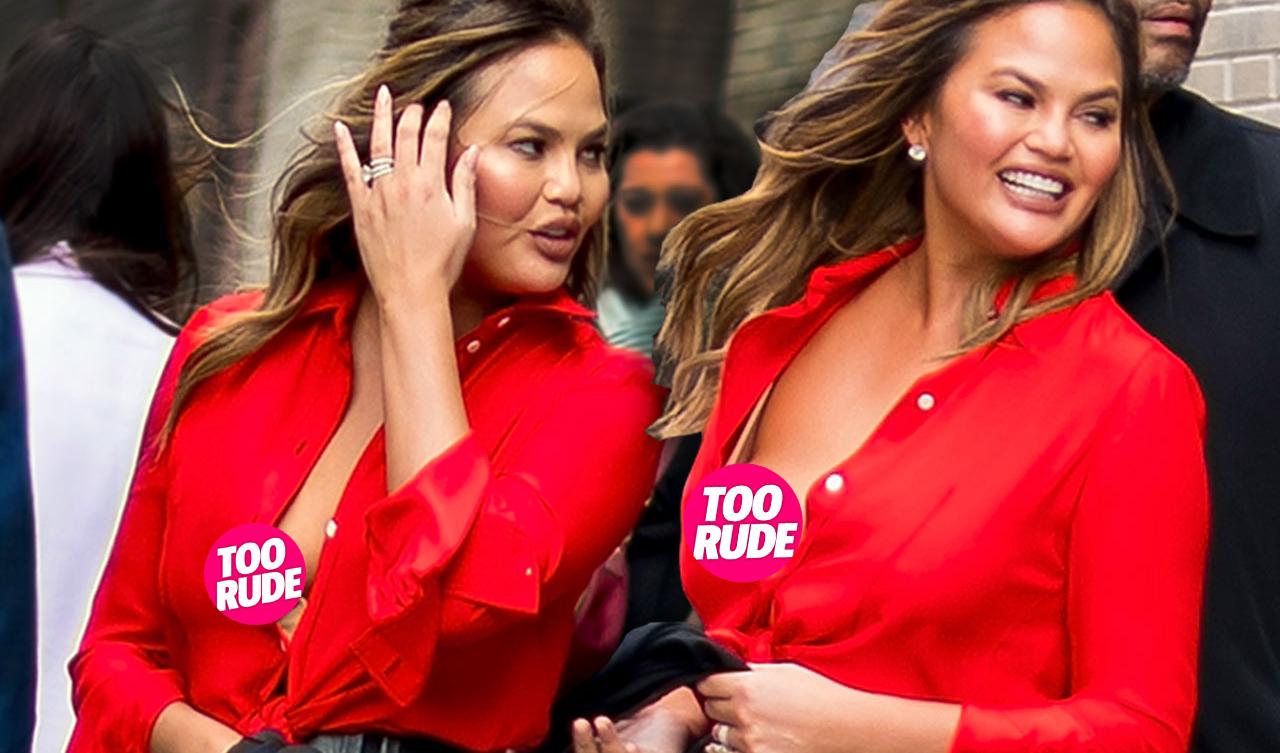 Chrissy Teigen Has Wardrobe Malfunction Nip Slip