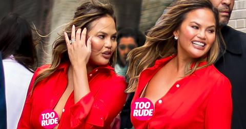 //chrissy teigen has wardrobe malfunction nip slip pp