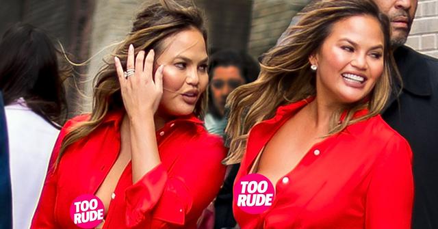 //chrissy teigen has wardrobe malfunction nip slip pp