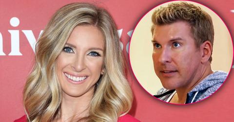 Lindsie Chrisley Smiling With Inset of Todd Chrisley Looking Serious