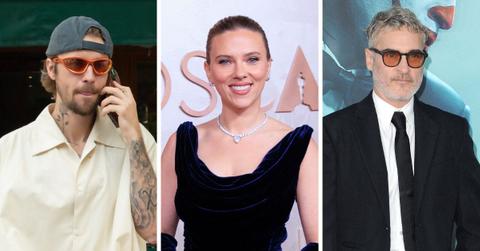 Composite photo of Justin Bieber, Scarlett Johansson, Joaquin Phoenix