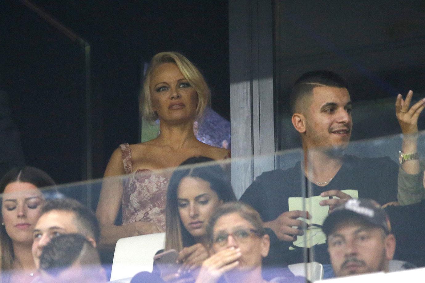 Pamela Anderson Adil Rami soccer match