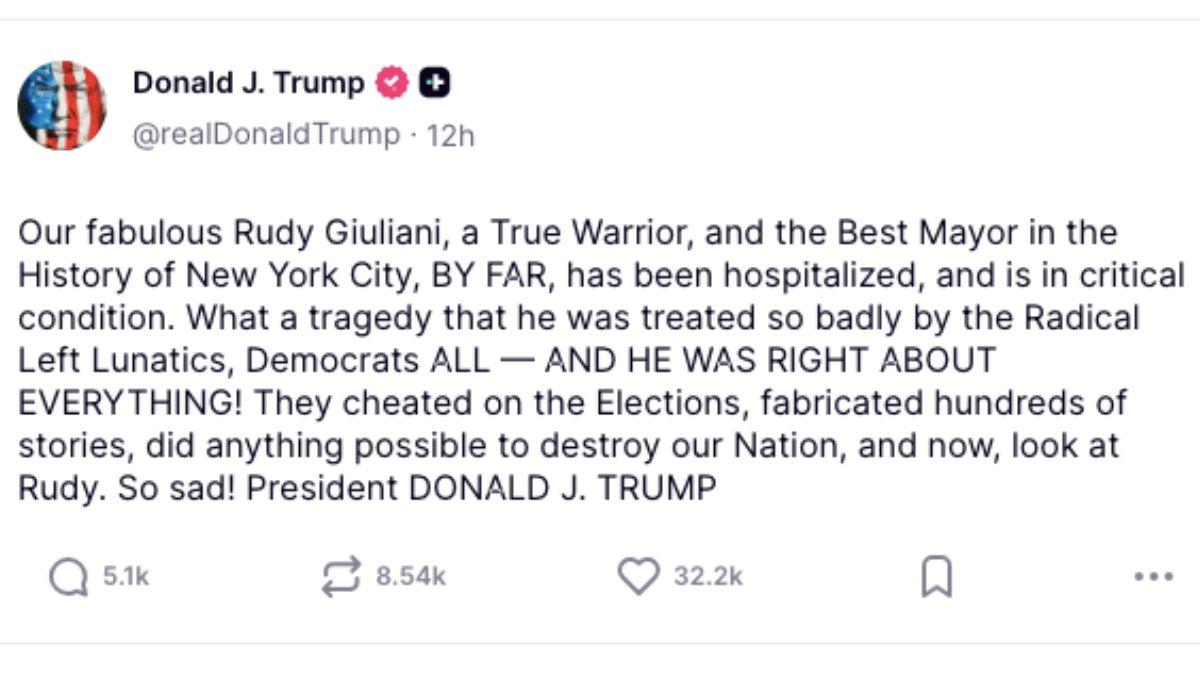 picture of donald trump truth social post