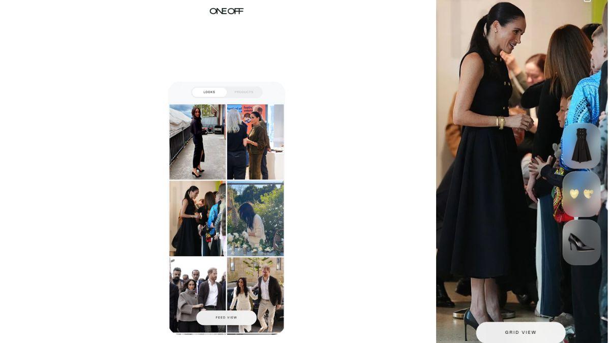 Photo of Meghan Markle's landing page on OneOff