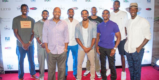 //nba players at topspin charity ping pong tournament during carnevale at the palazzo las vegas