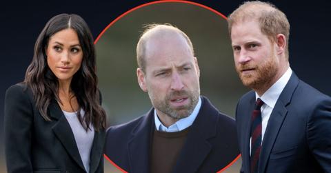 Split photos of Prince William, Prince Harry and Meghan Markle