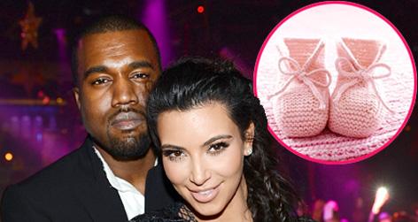 //kim kardashian kanye west baby girl getty