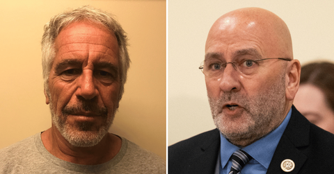 Split photo of Jeffrey Epstein, Rep. Clay Higgins