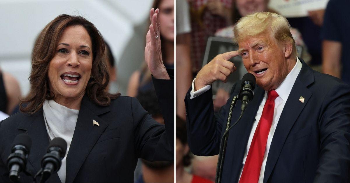 Composite photo of Kamala Harris and Donald Trump