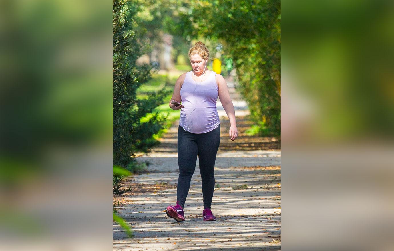 Pregnant Amy Schumer Shows Off Baby Bump During Makeup-Free Stroll